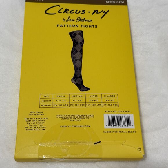 Sam Edelman Circus New York tights argyle print size Medium - Picture 9 of 10